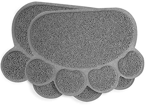 INFURIDER Katzenklo Matte - 40x30cm Katzenstreu Matte für Katzenstreu Haustierzubehör Katzenfutter Wasserschale Tischset Anti-Rutsch-Welpe Katze Essen Geschirr Pad(Pack 2)