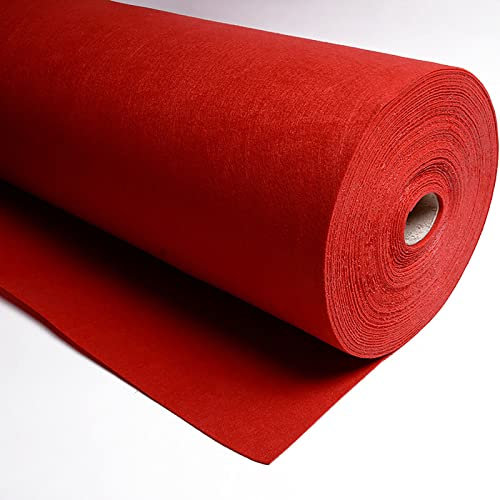 Yimihua Filz Stoff 1mm 85 x 100 cm Filzstoff Bastelfilz Farbig Filz Blätter Vliesstoff Kinder DIY Zubehör zum Handwerk Nähen Projekte(Color:rot)
