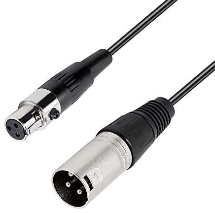 XMSJSIY XLR Female to XLR Male Audio Cable Adapter, 3 Pin to Mini 3 Pin Microphone Cable Wire for Lavalier Mic, Camera - 1 Pc