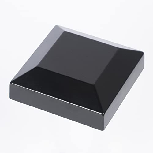 Aluminium Fence Post Caps for True 2.5 x 2.5 Fence Posts, Aluminum, Metal,Wood,Mailbox Posts, Pyramid Post Cap Cover Pressure Fit- Black (1)