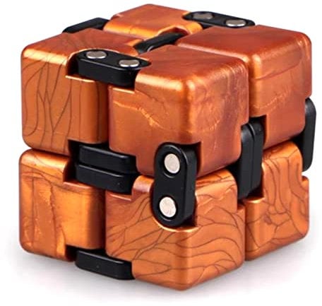 Lnfinity Cube Spielzeug für Erwachsene und Kinder Finger Toy Stress und Angstzustände, Killing Time Fidget Toys Infinite Cube für Office Staff (Rechteck-Gold)