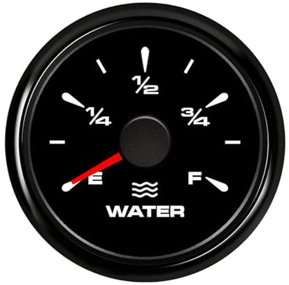 52mm Water Level Gauge, Waterproof Water Level Indicator Meter 0-190ohm or 240-33ohm Adjustable with 7 Colors Backlight for Car Motocycle Yacht Boat