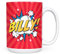 Mug Monster - Personalised Name Mug, Comic Super Hero Customised Gift with Text - Ceramic Coffee Mug/Cup, Gift for Men or Women, Extra Large and Giant Mug Available, 15oz White Mug, Red
