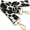 Verstellbarer Schultergurt für Taschen Weiß Leopardenmuster, Taschengurte zum Wechseln, Taschengurt Breit mit Karabiner Gold, 80-130 cm Tragegurt Tasche für Damen Schulterriemen, Handtasche, 3.8cm, 56
