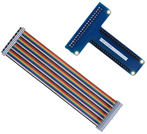 KIMISS T-Typ GPIO, Flachbandkabel für Raspberry Dupont-Überbrückungsdrähte Erweiterungsplatine 40-polige Steckbrett-Verbindungskabel Pi 1B 2B 3B