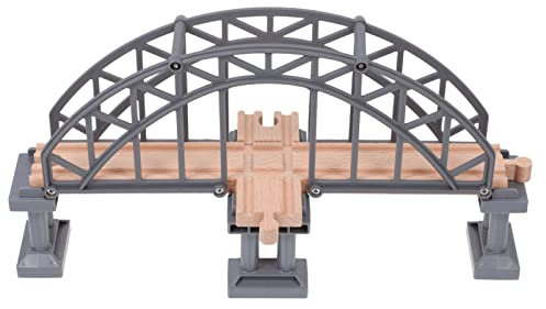 PATKAW Holzeisenbahn Zugbrücken Holzeisenbahngleis Spielzeugbogen Eisenbahnbrücke Zugzubehör Für Kinder Kognitives Spielzeug Frühes Lernspielzeug Eisenbahn Zubehör