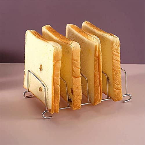 8 Slots Non Stick Toast Rack Holder BBQ Stainless Steel Safe Rectangle Air Fryer Accessories Organizer Kitchen Supplies