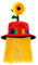 W WIDMANN MILANO Party Fashion - Clownhut mir Haaren und Sonnenblume, Zirkus Clown, Komiker, Spaßvogel, Stoffhut