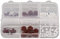 Dark Red Butterfly Nail Charms Set, Glittering 3D Flower Pearl Nail Decoration with 6 Grid Storage Box for Home Salon