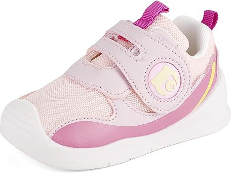 MK MATT KEELY Scarpe Neonata Scarpine Primi Passi Bambino Maglia Traspirante con Suole Gomma Antiscivolo,Rosa,EU 21(CN 18)