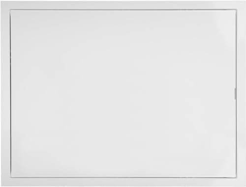 Galvanized Steel Access Panel - 16 x 12 / 400 x 300 mm - Indoor/Outdoor Use - White Polymer Coating - Box Door Lock & Latch - Inspection Hatch