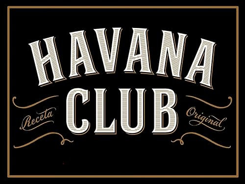 AGDeko® Holzschild 40x30 cm Havana Club zum Aufhängen oder Stellen Raum Dekoration