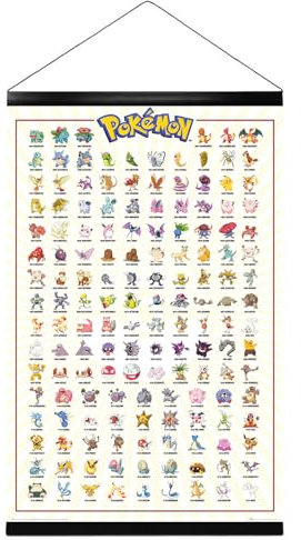 Pokemon - Poster (Kanto Region 001-151 verschiedene Pokemon) (Größe: 61 x 91,5cm) (Poster & Posterleisten)