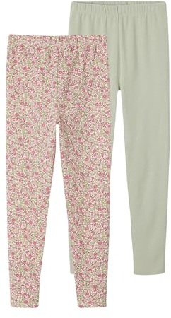 Vertbaudet 2er-Pack Mädchen Leggings Basic Pack salbeigrün 110