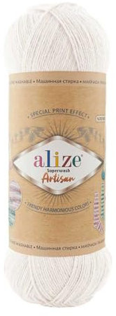 100g Sockenwolle Alize Superwash Artisan 75% Wolle Strickwolle Häkelgarn Farbwahl, Farbe:55 weiß