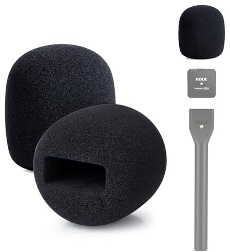 YOUSHARES 2PCS Popschutz für Rode Wireless GO I und II/PRO - Geeignet für Interview Go Handheld-Adapter Mic Pop Filter Schaumstoff Windschutz Kompatibel mit Wireless GO 1/2, Ersatz-Rode Pop-Filter