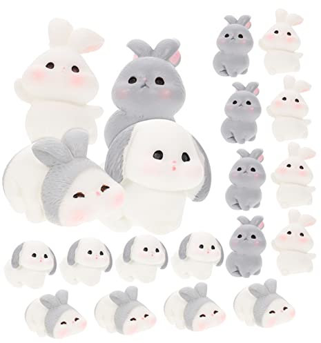 Mipcase 100 Pièces Ornements en résine Voitures Jouets Statue de Lapin de Bureau Figurines Miniatures Lapin Chinois Jardin Miniature Ornement de Lapin de Voiture décor de Lapin Miniature