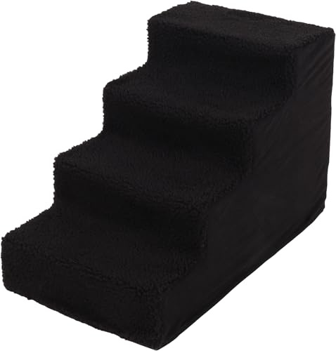 Flamingo Treppe für Hund Tampa schwarz - 60x35,5x40,5cm - Rutschfester Boden - Leichtgewicht und montagefreundlich - Für Hunde bis zu 30kg