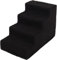 Flamingo Treppe für Hund Tampa schwarz - 60x35,5x40,5cm - Rutschfester Boden - Leichtgewicht und montagefreundlich - Für Hunde bis zu 30kg