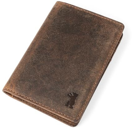 Berliner Bags Porte-Cartes en Cuir véritable Vintage Porto, Portefeuille Fin à Deux Volets, Portefeuille RFID pour Homme et Femme, Espresso, Expresso