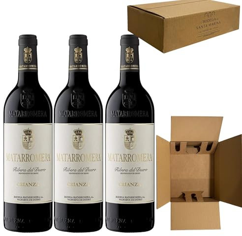 Matarromera Crianza | Vino Premium de la Ribera del Duero | Perfecto para Acompañar Carnes Rojas | Asados y Quesos Curados | Pack 3 Botellas 75cl