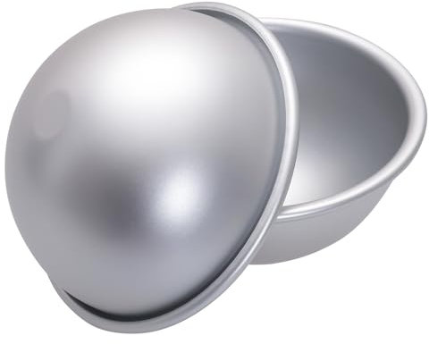 Gvhntk 2 Pcs Dome Cake Pan Ball Cake Pans 8 Inch Football Anodized Aluminum Hemisphere Pan Nonstick Ball Shaped Cake Pans for Birthday DIY Cakes Wedding Anniversary Baking Tools (2, 8 inch)