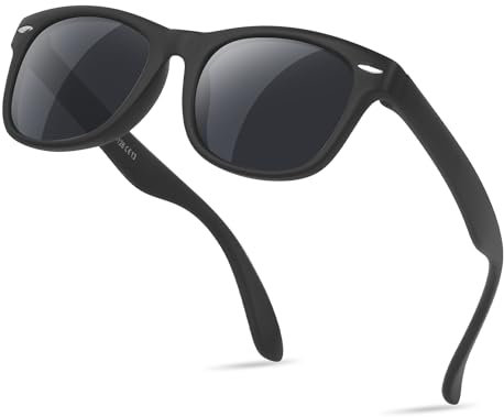 Nlieanuc Sonnenbrille Kinder 3-10 Jahre für Jungen Mädchen Polarisierte Kindersonnenbrille UV400 Schutz mit Gummi Rahmen