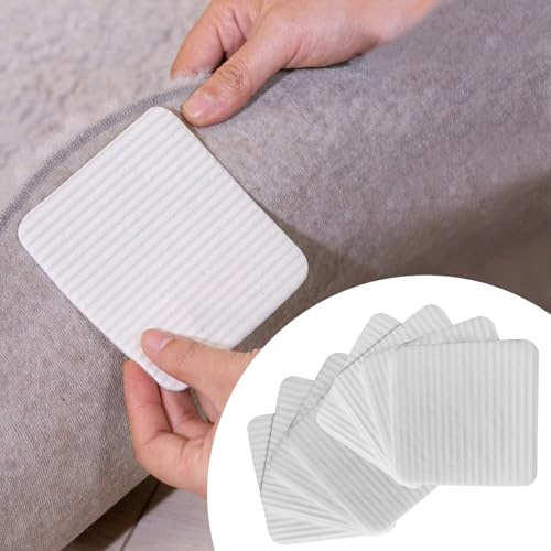 SIGANDG Teppich Antirutschunterlage Teppich,Teppichgreifer, 8Stück | Antirutschmatte Rutschfester und waschbarer,Teppich Antirutsch Pads für alle Größen & Flächen(Weiß)