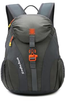 PORRASSO Zaino da Trekking Zaino Impermeabile 25L Leggero Zaino Hiking Backpack per Donna Uomo Ciclismo Arrampicata Sport Grigio