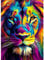 MAXBYE 5D Bunter Löwe Diamond Painting Art Kits für Erwachsene, DlY Vollbohrerbild Diamant Kunst Set Kreuzstich Einfache Kits für Anfänger, Crystal Malerei Home Wand Dekor Gift 30x40cm