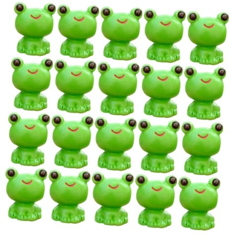 BESPORTBLE 20stücke Frosch-skulptur-Statue Miniaturen Niedliche Dekorationen Frosch-kunstdekor Für Zuhause Kleine Froschstatue Für Draußen Kleine Froschfiguren Froschmodell