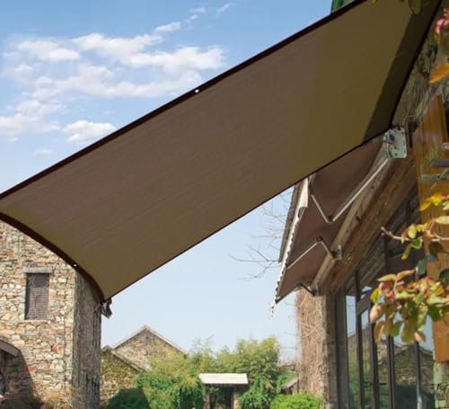 HEFJIAYCIQ Toile D'ombrage Marron pour La Cour, 95% Sunblock Filet D'ombrage avec Œillets, Marquise Respirante pour Jardin Serre Pergola Voiture Balcon,Marron,2x2m(6.6 * 6.6ft)