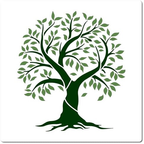GORGECRAFT Pochoir Arbre de Vie 30 x 30cm Grand Plastique Pet Carré Arbre DIY Art Artisanat Pochoirs Réutilisable Dessin Modèle pour Peinture sur Bois Mur Tissu Toile Meubles Scrapbooking