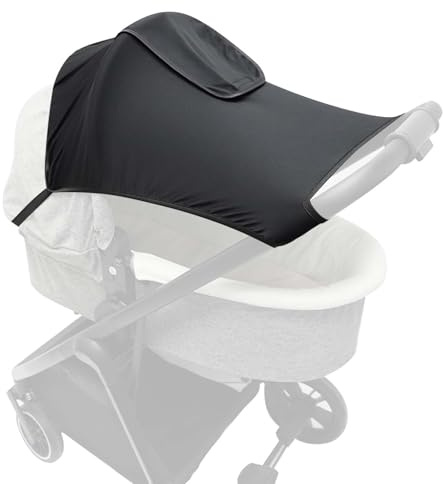 Sonnensegel für Kinderwagen mit UV Schutz 50+, Universal Kinderwagen Sonnensegel mit Sichtfenster & Extra Breite Schattenflügel, Double Layer Fabric, Wasserdicht Staubdicht Winddicht