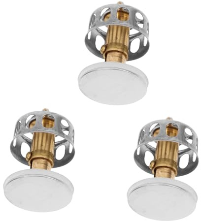SOPOTUTU 3 Pièces Filtre de Lavabo Pratique avec Panier Obstruction Bouchon à Rebond pour Évier et Bassin de Salle de Bain Récupération des Cheveux et Protection Bouchage