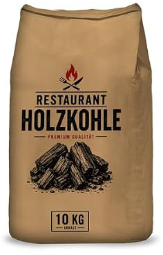 Hamann Mercatus GmbH Restaurant-Holzkohle 10 kg I Grillkohle Restaurant Qualität I Gastro Holzkohle I Steakhouse Grillkohle I Raucharm I Premium Grillholzkohle