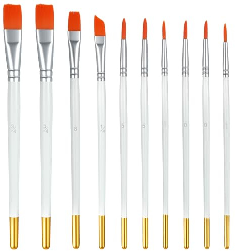 BOHUIZ 10Pcs Cake Painting Brushes Set, Soft Cake Decorating Brushes | Food Safe Cake Paint Brushes for Dusting Edible Glitter, Edible Color Pastry, Cookie, and Cake Decoration
