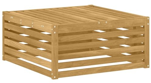 vidaXL Outdoor-Fußhocker Massivholz Akazie Weiß 79 x 79 x 37 cm, Elegante Balkonmöbel, modernes Gartendesign, widerstandsfähig, pflegeleicht, modulare Gestaltung