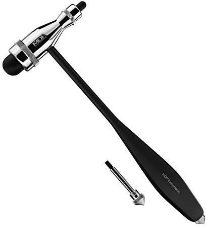 MDF Trömner neurologischer Reflexhammer mit eingebautem Pinsel für Hautreflexe und Oberflächenreaktionen - leicht - HDP-Griff - Schwarz (MDF555P-11)