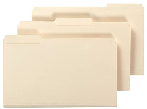 Office Depot File Folders, 1/3 Cut, Legal Size, 30% Recycled, Manila, Pack of 100, 810846