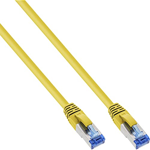 InLine 76805Y Patchkabel, S/FTP (PiMf), Cat.6A, 500MHz, halogenfrei, Kupfer, gelb, 5m