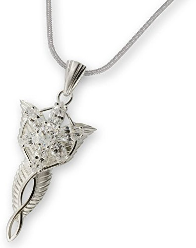 Großer Arwens Abendstern (echtes Silber) aus Herr der Ringe - inkl. 925er Silberkette