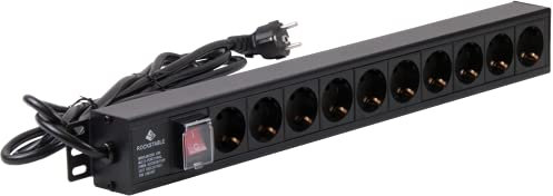 19 Zoll - 19 Steckdosenleiste 10-Fach, mit Schalter, 2m Kabel - NEU! 19Power GmbH