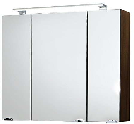 Posseik 5681-78 Spiegelschrank Rima 80 cm, breit Walnuß