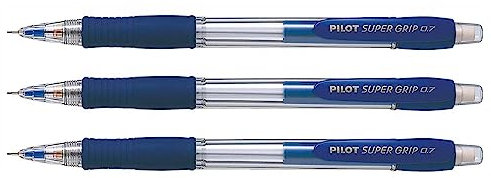 Pilot - Lote de 3 portaminas SUPERGRIP H187 (0,7 mm), color azul