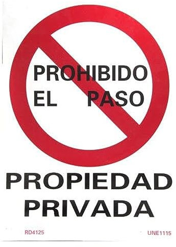 WOLFPACK LINEA PROFESIONAL - Cartel Propiedad Privada 41x30 cm.