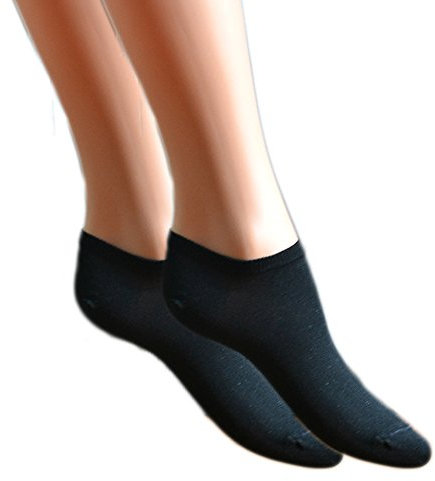 Fontana Calze, 12 paia di Mini Calza/Fantasmino/Pariscarpa DONNA in cotone Filo di Scozia elasticizzato. NERO TG 38/40