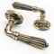 Jones & Grey Vintage Regency Reeded Lever Door Handles on Rose - Antique Aged Brass