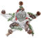 Adventskranz Stern, Weihnachtsdeko Tischdeko, Holz mit Kerzenglas 40x40x12cm weiß-grau