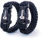 Steinbock7 Hochkönig 3-in-1 Paracord-Armband 2er Set - im Verschluss integriert: Pfeife, Feuerstein & Messer, E-Book zum Flechten - Camping, Outdoor, Wildnis